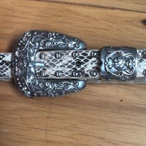 Rhinestone studded snakeskin belt vintage 80s